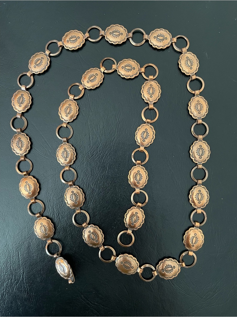 Vintage Copper Concho link belt.